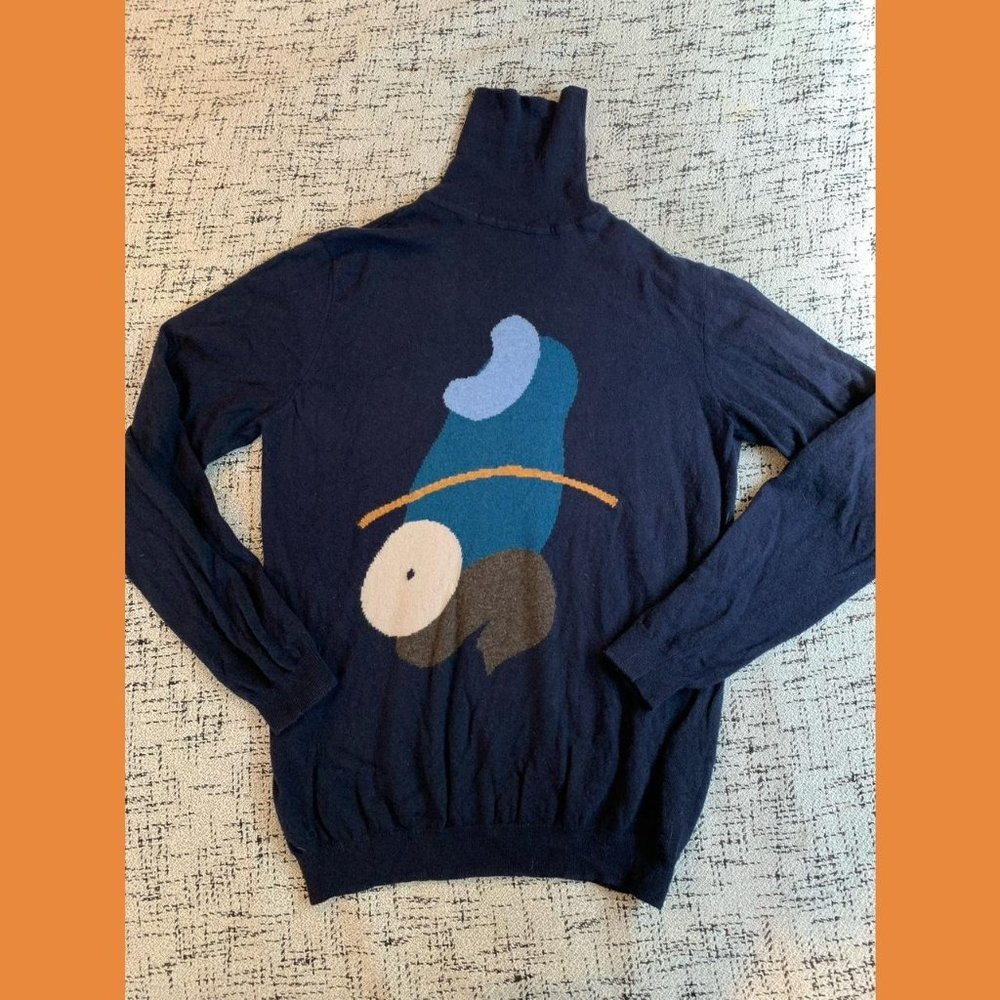 Norse Projects Mayumi Yamase collab turtleneck sweater in navy blue, size medium